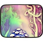 Tiny Forest Mushroom Fairy Fleece Blanket (Mini) 35 x27  Blanket Back