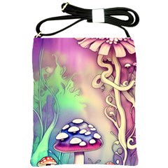 Tiny Forest Mushroom Fairy Shoulder Sling Bag by GardenOfOphir