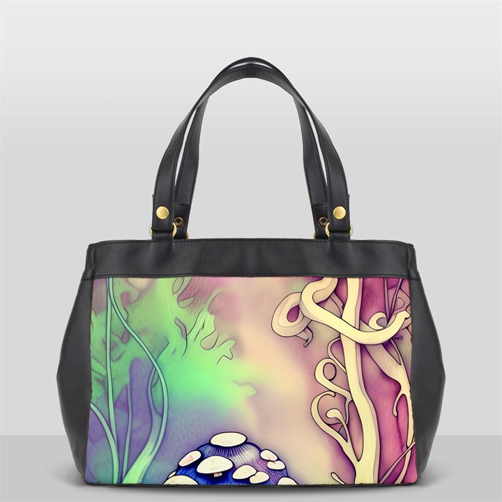 Tiny Forest Mushroom Fairy Oversize Office Handbag