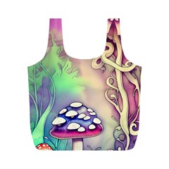 Tiny Forest Mushroom Fairy Full Print Recycle Bag (m) by GardenOfOphir