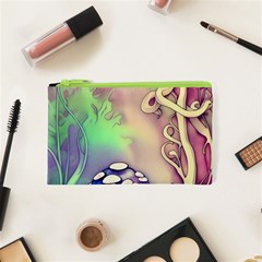 Tiny Forest Mushroom Fairy Cosmetic Bag (xs) by GardenOfOphir