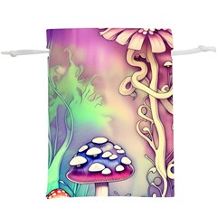 Tiny Forest Mushroom Fairy Lightweight Drawstring Pouch (xl) by GardenOfOphir