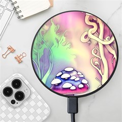 Tiny Forest Mushroom Fairy Wireless Fast Charger(black) by GardenOfOphir