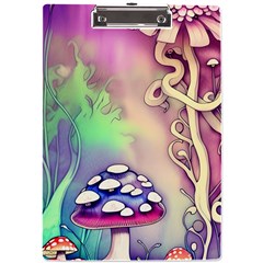 Tiny Forest Mushroom Fairy A4 Acrylic Clipboard by GardenOfOphir