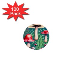 Forest Mushroom Fairy Garden 1  Mini Buttons (100 Pack)  by GardenOfOphir