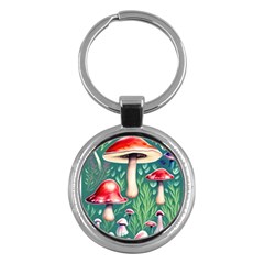 Forest Mushroom Fairy Garden Key Chain (round) by GardenOfOphir