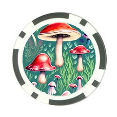 Forest Mushroom Fairy Garden Poker Chip Card Guard by GardenOfOphir