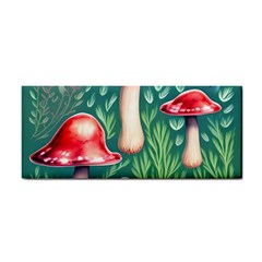 Forest Mushroom Fairy Garden Hand Towel by GardenOfOphir