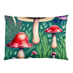 Forest Mushroom Fairy Garden Pillow Case (two Sides) by GardenOfOphir