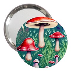 Forest Mushroom Fairy Garden 3  Handbag Mirrors by GardenOfOphir