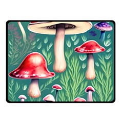 Forest Mushroom Fairy Garden Fleece Blanket (small) by GardenOfOphir