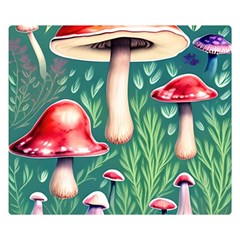 Forest Mushroom Fairy Garden Premium Plush Fleece Blanket (small) by GardenOfOphir