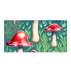 Forest Mushroom Fairy Garden Satin Wrap 35  X 70  by GardenOfOphir