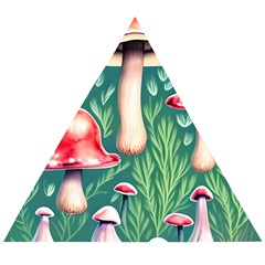 Forest Mushroom Fairy Garden Wooden Puzzle Triangle by GardenOfOphir