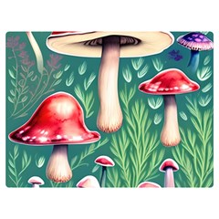 Forest Mushroom Fairy Garden One Side Premium Plush Fleece Blanket (extra Small) by GardenOfOphir