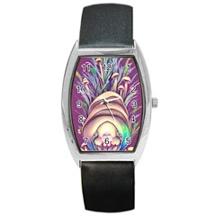 Forest Mushroom Fairy House Barrel Style Metal Watch by GardenOfOphir