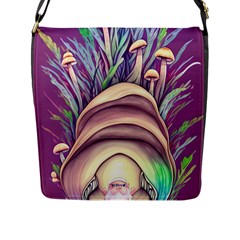 Forest Mushroom Fairy House Flap Closure Messenger Bag (l) by GardenOfOphir