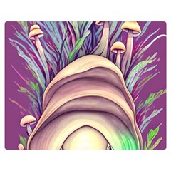 Forest Mushroom Fairy House Premium Plush Fleece Blanket (medium) by GardenOfOphir