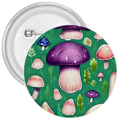 Forest Mushroom Garden Path 3  Buttons by GardenOfOphir