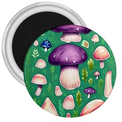 Forest Mushroom Garden Path 3  Magnets by GardenOfOphir