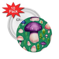 Forest Mushroom Garden Path 2 25  Buttons (10 Pack)  by GardenOfOphir