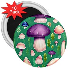 Forest Mushroom Garden Path 3  Magnets (10 Pack)  by GardenOfOphir