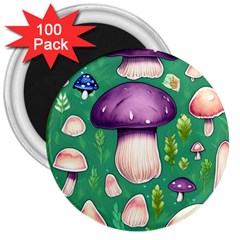 Forest Mushroom Garden Path 3  Magnets (100 Pack) by GardenOfOphir