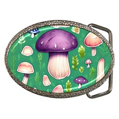 Forest Mushroom Garden Path Belt Buckles by GardenOfOphir