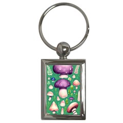 Forest Mushroom Garden Path Key Chain (rectangle) by GardenOfOphir