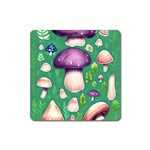 Forest Mushroom Garden Path Square Magnet Front