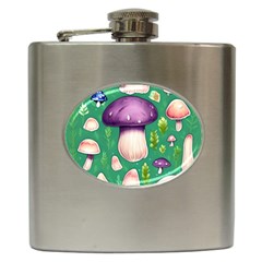 Forest Mushroom Garden Path Hip Flask (6 Oz) by GardenOfOphir