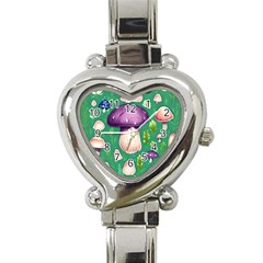 Forest Mushroom Garden Path Heart Italian Charm Watch by GardenOfOphir