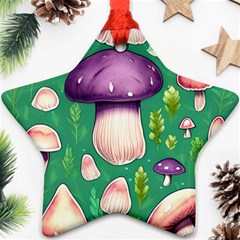 Forest Mushroom Garden Path Star Ornament (two Sides) by GardenOfOphir