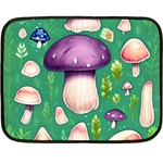 Forest Mushroom Garden Path One Side Fleece Blanket (Mini) 35 x27  Blanket