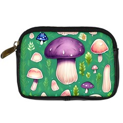 Forest Mushroom Garden Path Digital Camera Leather Case by GardenOfOphir