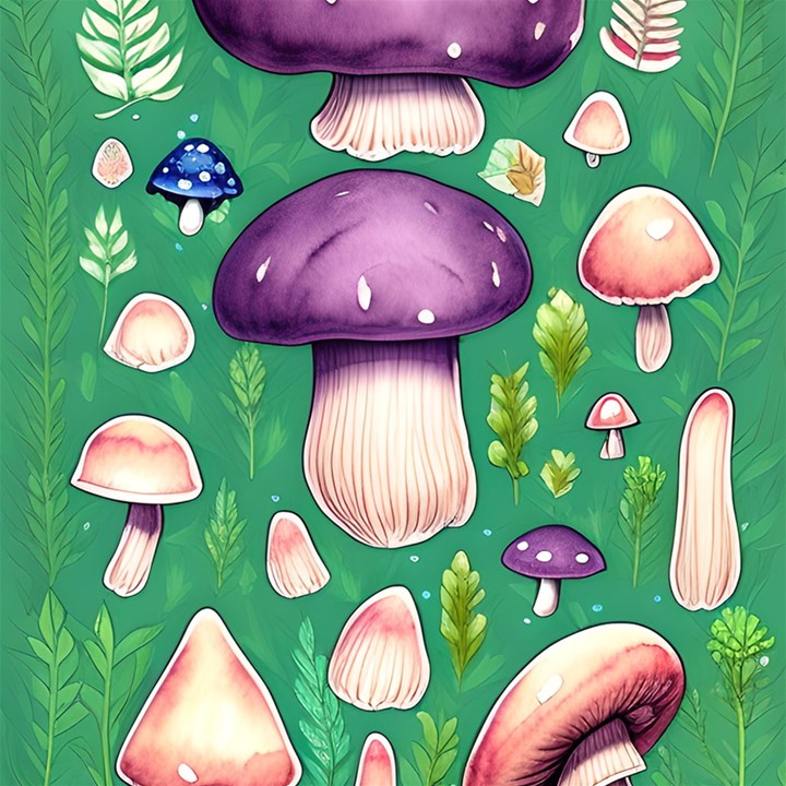 Forest Mushroom Garden Path Play Mat (Rectangle)