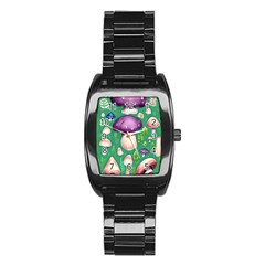 Forest Mushroom Garden Path Stainless Steel Barrel Watch by GardenOfOphir