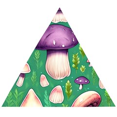 Forest Mushroom Garden Path Wooden Puzzle Triangle by GardenOfOphir