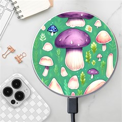 Forest Mushroom Garden Path Wireless Fast Charger(white) by GardenOfOphir