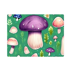 Forest Mushroom Garden Path One Side Premium Plush Fleece Blanket (mini) by GardenOfOphir