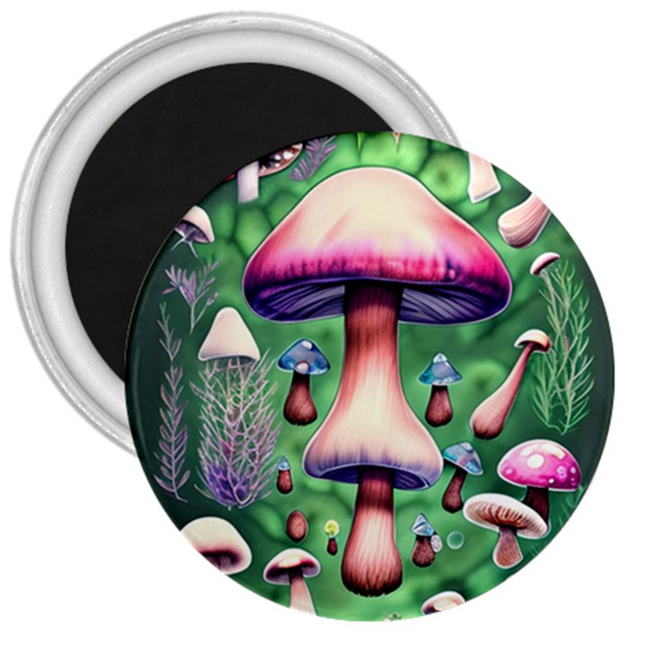 Secret Forest Mushroom Fairy 3  Magnets