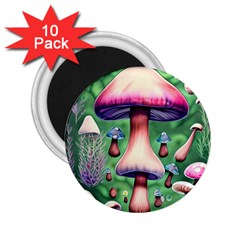 Secret Forest Mushroom Fairy 2 25  Magnets (10 Pack)  by GardenOfOphir