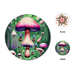 Secret Forest Mushroom Fairy Playing Cards Single Design (round) by GardenOfOphir