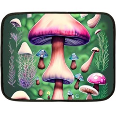 Secret Forest Mushroom Fairy One Side Fleece Blanket (mini) by GardenOfOphir