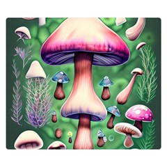 Secret Forest Mushroom Fairy Premium Plush Fleece Blanket (small) by GardenOfOphir