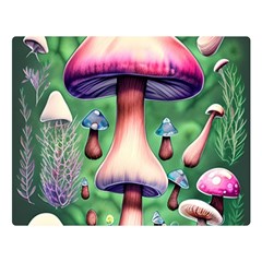 Secret Forest Mushroom Fairy Premium Plush Fleece Blanket (large) by GardenOfOphir