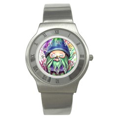 Enchanted Mushroom Forest Fairycore Stainless Steel Watch by GardenOfOphir