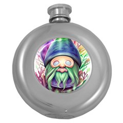 Enchanted Mushroom Forest Fairycore Round Hip Flask (5 Oz) by GardenOfOphir