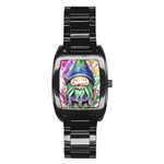 Enchanted Mushroom Forest Fairycore Stainless Steel Barrel Watch Front