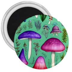 Foraging In The Mushroom Forest 3  Magnets by GardenOfOphir